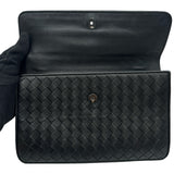 ボッテガ・ヴェネタ BOTTEGA VENETA イントレチャートチェーンショルダーバッグ ブラック レザー レディース ショルダーバッグ