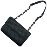 ボッテガ・ヴェネタ BOTTEGA VENETA イントレチャートチェーンショルダーバッグ ブラック レザー レディース ショルダーバッグ