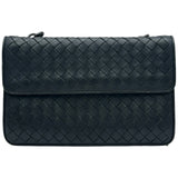 ボッテガ・ヴェネタ BOTTEGA VENETA イントレチャートチェーンショルダーバッグ ブラック レザー レディース ショルダーバッグ