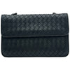 ボッテガ・ヴェネタ BOTTEGA VENETA イントレチャートチェーンショルダーバッグ ブラック レザー レディース ショルダーバッグ