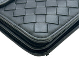 ボッテガ・ヴェネタ BOTTEGA VENETA イントレチャートチェーンショルダーバッグ ブラック レザー レディース ショルダーバッグ