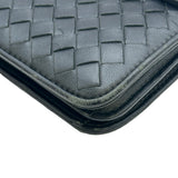 ボッテガ・ヴェネタ BOTTEGA VENETA イントレチャートチェーンショルダーバッグ ブラック レザー レディース ショルダーバッグ