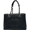 シャネル CHANEL GSTトートバッグ A50995 16番台 ブラック シルバー金具 キャビアスキン レディース トートバッグ