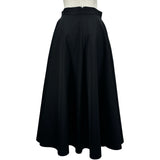 クリスチャン・ディオール Christian Dior プリーツフレアロングスカート 341J68A1537 ブラック ウール レディース スカート