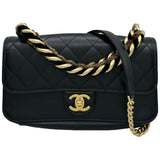 シャネル CHANEL トリプルフラップバッグ A91864 23番台 ブラック ゴールド金具 カーフレザー レディース ショルダーバッグ