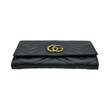 グッチ GUCCI ダブルGコンチネンタルウォレット 443436 ブラック ゴールド金具 レザー レディース 長財布