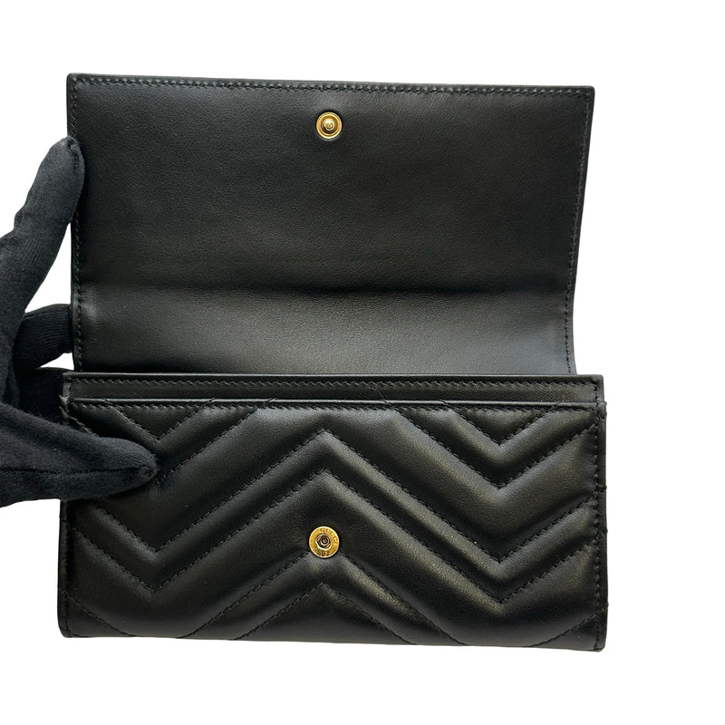 グッチ GUCCI ダブルGコンチネンタルウォレット 443436 ブラック
