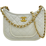 シャネル CHANEL マトラッセチェーンホーボー AS4666 ホワイト ゴールド金具 ラムスキン レディース ショルダーバッグ
