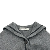 クリスチャン・ディオール Christian Dior セーラーカラーウールニットカーディガン 244G53AM121 グレー ウール レディース カーディガン