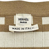 エルメス HERMES モザイクジップアップニットジャケット 4E2225DJ ベージュ シルク レディース その他アウター