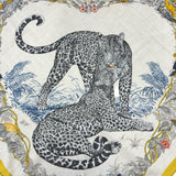 エルメス HERMES トライアングルジェアン JUNGLE LOVE イエロー カシミヤ/シルク レディース ストール