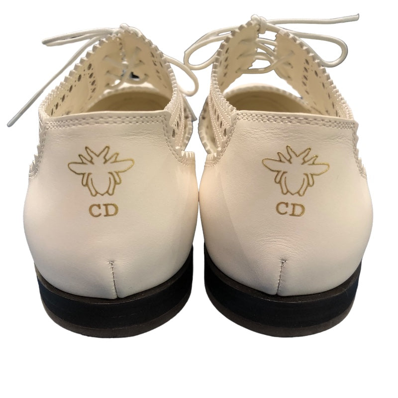 クリスチャン・ディオール Christian Dior TEDDY-Dダービーシューズ サイズJP23.5(表記EU36.5) クリーム レザー  レディース パンプス