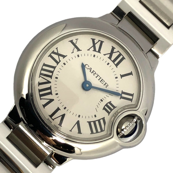 カルティエ Cartier バロンブルー SM W69010Z4 シルバー SS クオーツ レディース 腕時計