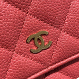 シャネル CHANEL マトラッセチェーンウォレット A33814 ピンク/GD金具 キャビアスキン レディース ショルダーバッグ