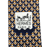 エルメス HERMES ネクタイ　碇柄 シルク100％ メンズ ネクタイ