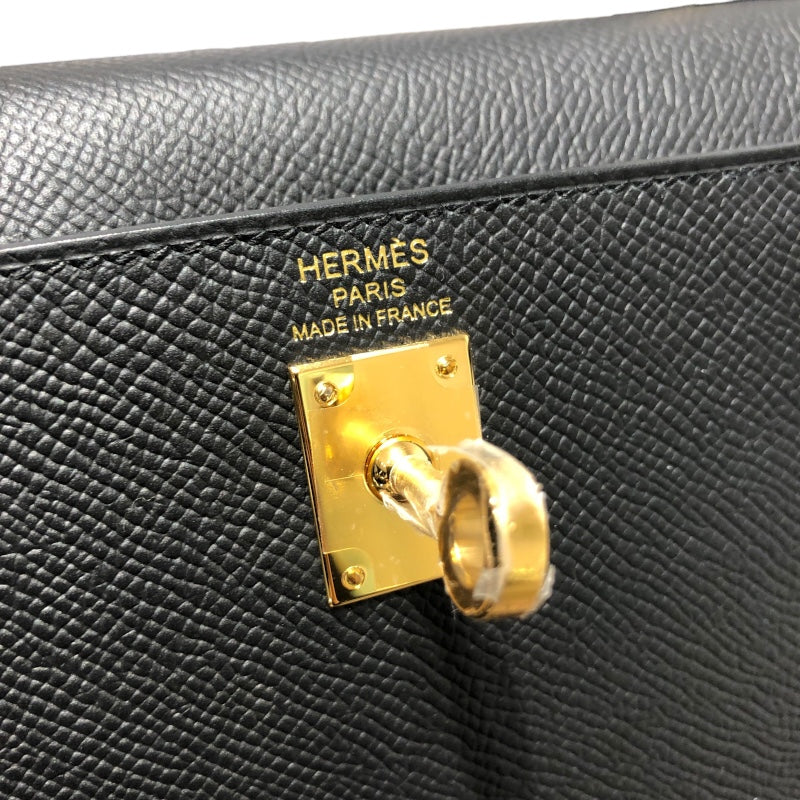 エルメス HERMES ケリー25　外縫い W刻 ブラック　GD金具 エプソン レディース ショルダーバッグ