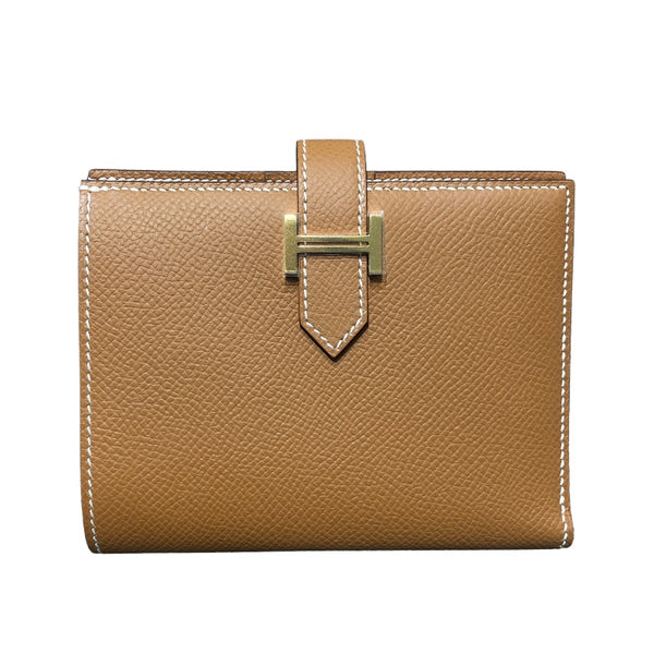 エルメス HERMES ベアンコンパクト B刻 ゴールド/GD金具 エプソン レディース 二つ折り財布