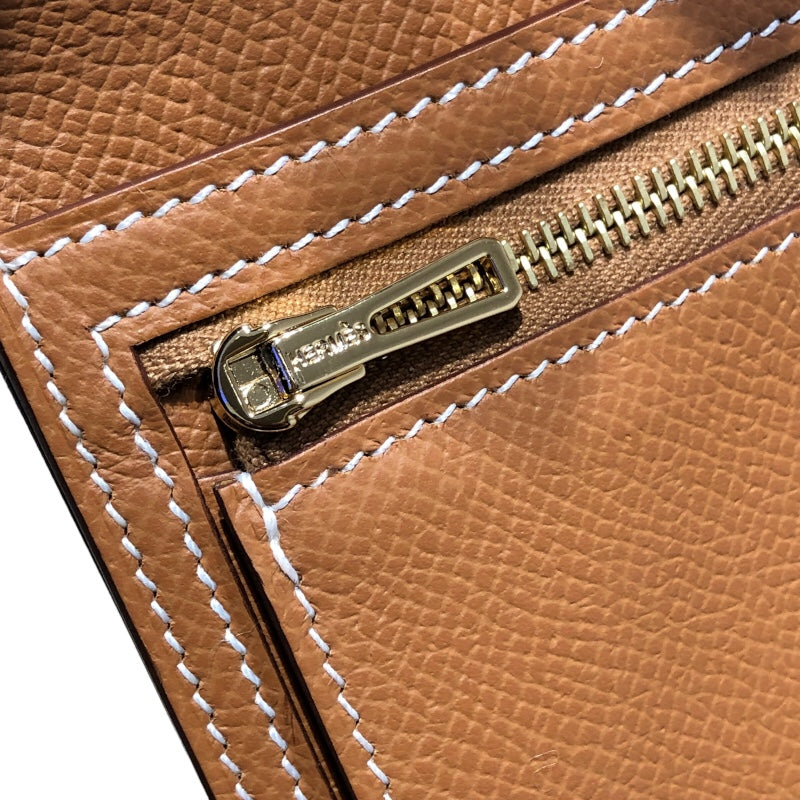 エルメス HERMES ベアンコンパクト B刻 ゴールド/GD金具 エプソン レディース 二つ折り財布