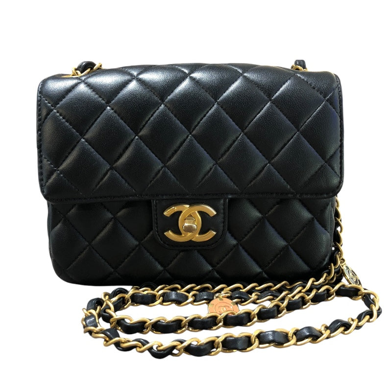 シャネル CHANEL ミニマトラッセチェーンショルダー AS3738 ブラック　GD金具 ラムスキン レディース ショルダーバッグ