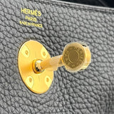 エルメス HERMES リンディ26 W刻印 ブラック ゴールド金具 トリヨン レディース ショルダーバッグ