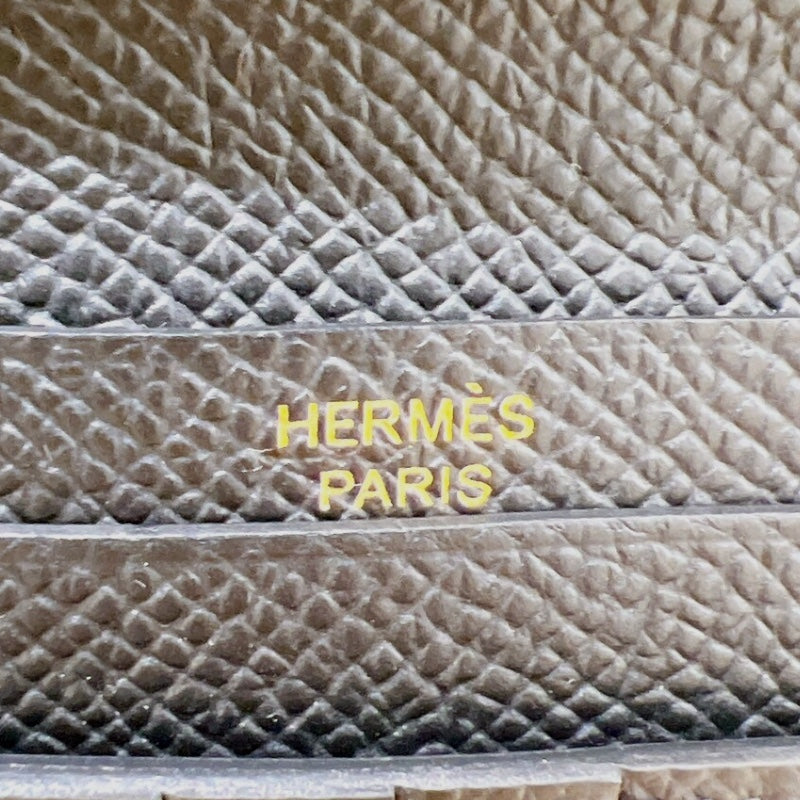 エルメス HERMES ベアンコンパクト W刻（2024年製） ブラック ゴールド金具 ヴォーエプソン エプソン ユニセックス 二つ折り財布