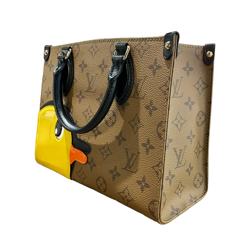 ルイ・ヴィトン LOUIS VUITTON オンザゴーPM M47199 マロン/ゴールド金具 コーティングキャンパス レディース ショルダーバッグ