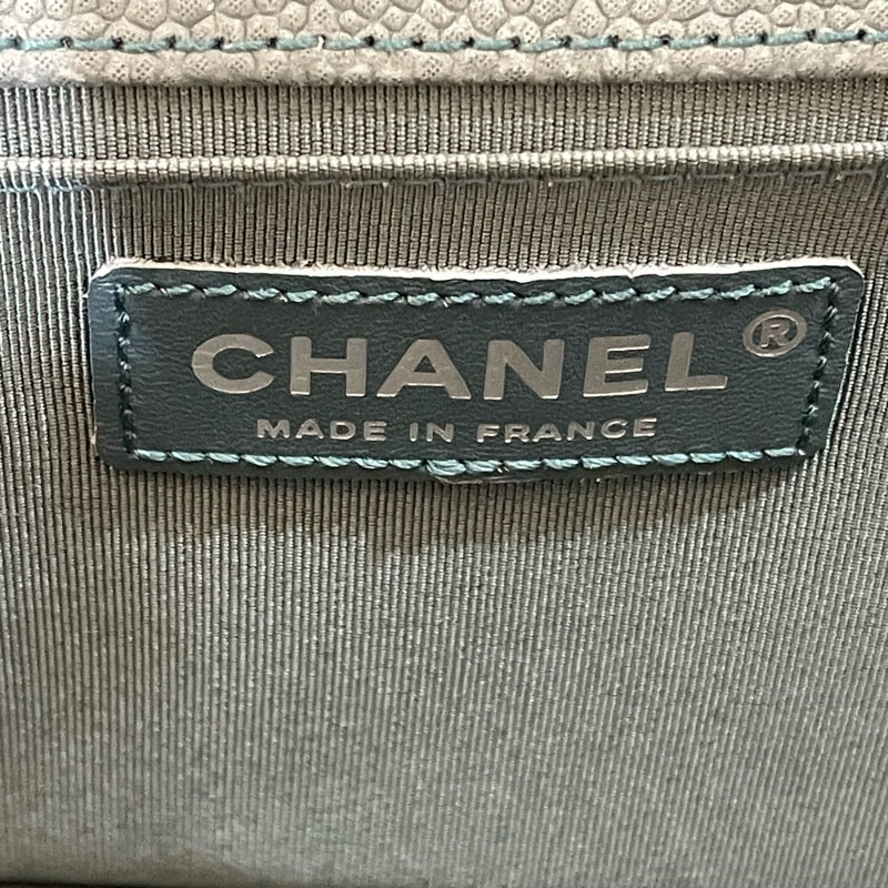 シャネル CHANEL ボーイシャネル25 A67086/17番台 グリーン/シルバー金具 マットキャビア レディース ショルダーバッグ