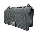 シャネル CHANEL ボーイシャネル25 A67086/17番台 グリーン/シルバー金具 マットキャビア レディース ショルダーバッグ