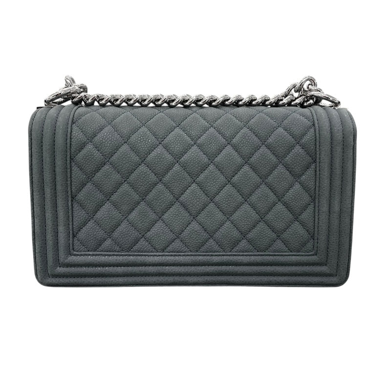 シャネル CHANEL ボーイシャネル25 A67086/17番台 グリーン/シルバー金具 マットキャビア レディース ショルダーバッグ