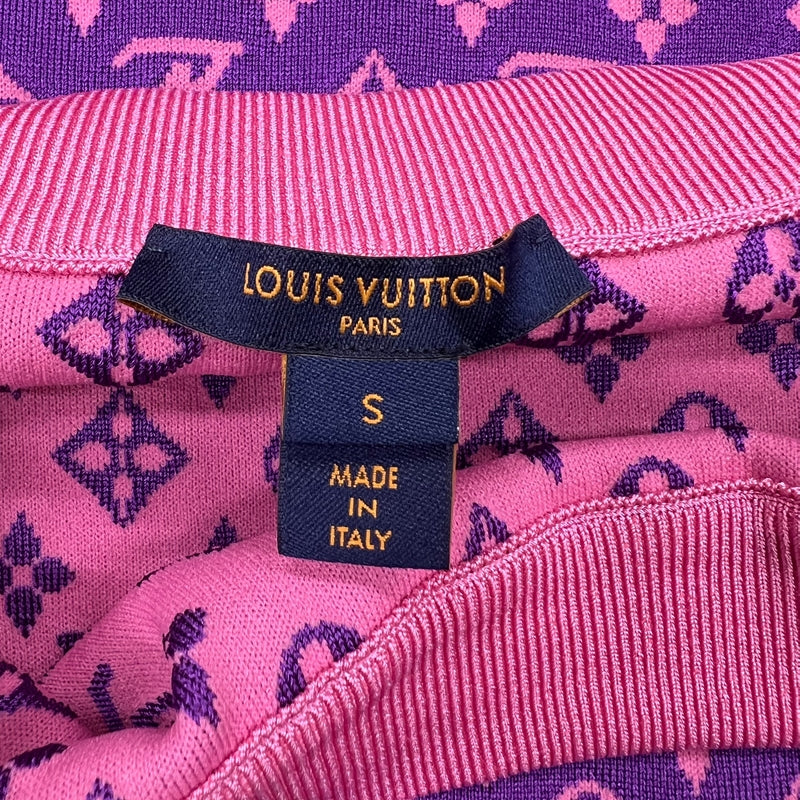 ルイ・ヴィトン LOUIS VUITTON モノグラム総柄シルクニット ロングスカート FLKZ02 パープル×ピンク S シルク66% ポリアミド32% エラスタン2% レディース ロングスカート