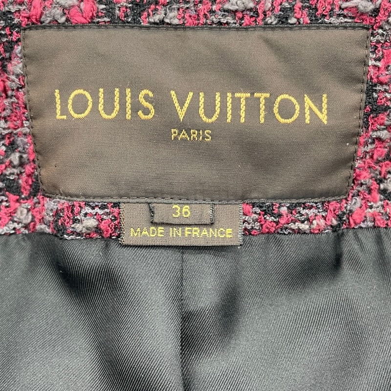 ルイ・ヴィトン LOUIS VUITTON ツイードコート ボルドー コットン レディース その他アウター