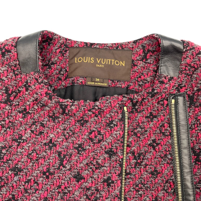 ルイ・ヴィトン LOUIS VUITTON ツイードコート ボルドー コットン レディース その他アウター