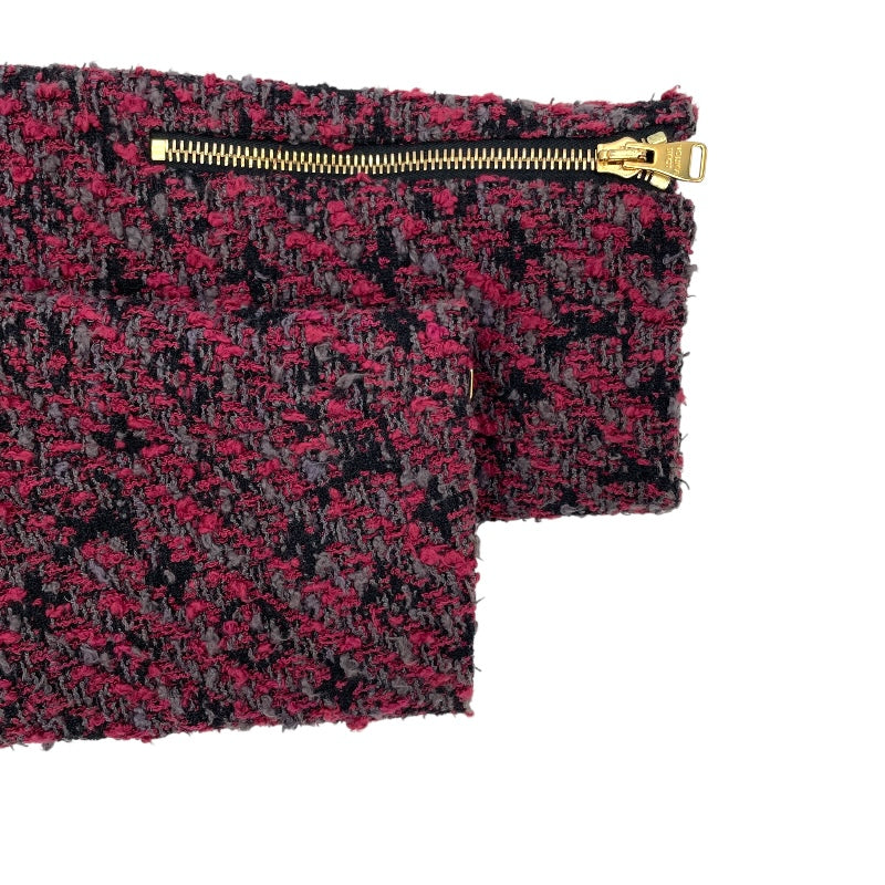ルイ・ヴィトン LOUIS VUITTON ツイードコート ボルドー コットン レディース その他アウター