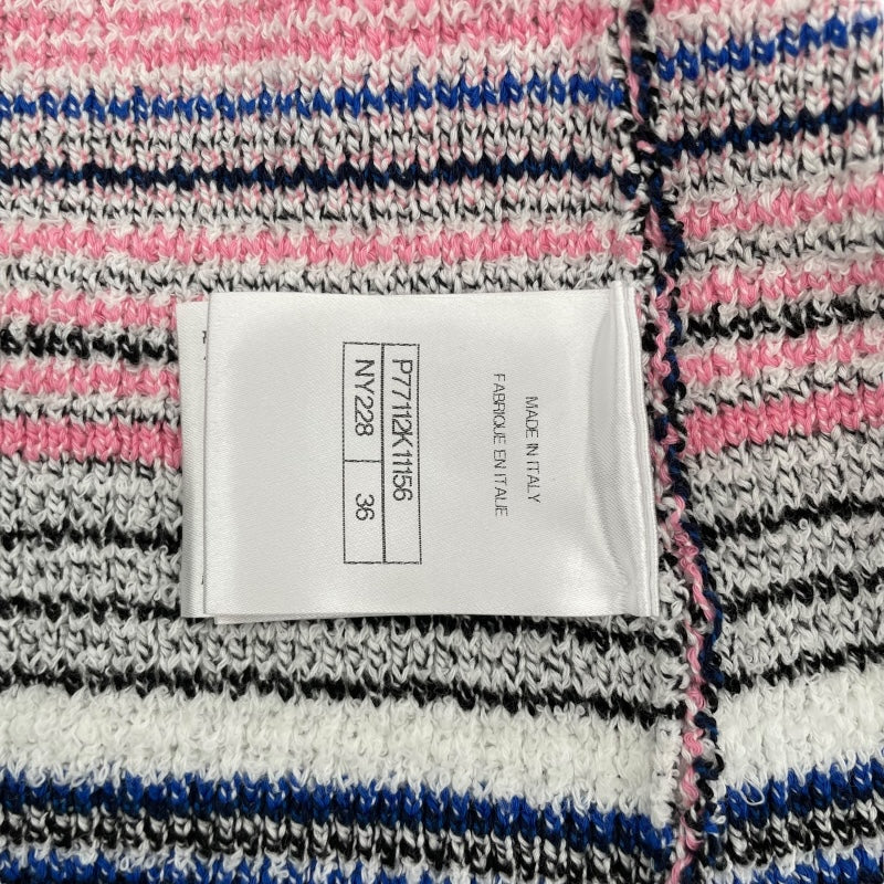 シャネル CHANEL ベルテッドニットカーディガン P77112 マルチカラー コットン レディース カーディガン