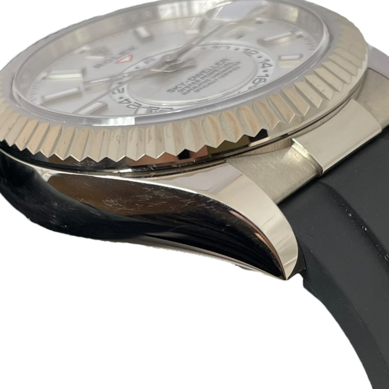 ロレックス ROLEX スカイドゥエラー ランダムシリアル 336239 ホワイト K18WG/ラバー 自動巻き メンズ 腕時計