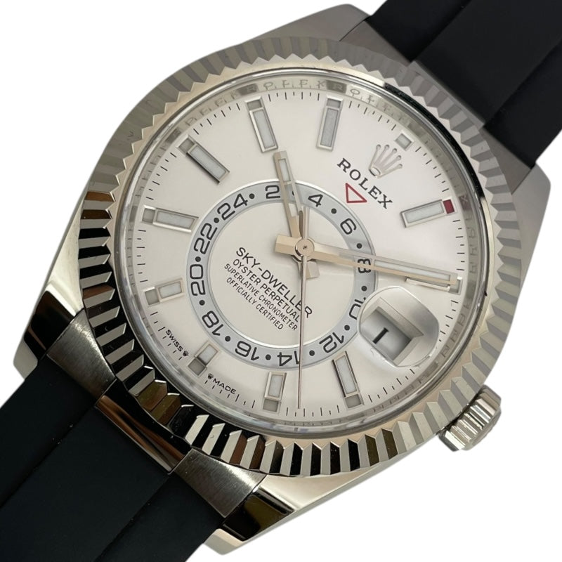 ロレックス ROLEX スカイドゥエラー ランダムシリアル 336239 ホワイト K18WG/ラバー 自動巻き メンズ 腕時計
