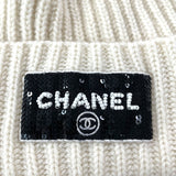 シャネル CHANEL スパンコール装飾ロゴニットキャップ アイボリー カシミヤ ユニセックス その他ファッション雑貨