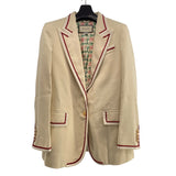 グッチ GUCCI 裏地総柄ブレザージャケット 577291 クリーム レーヨン レディース テーラードジャケット