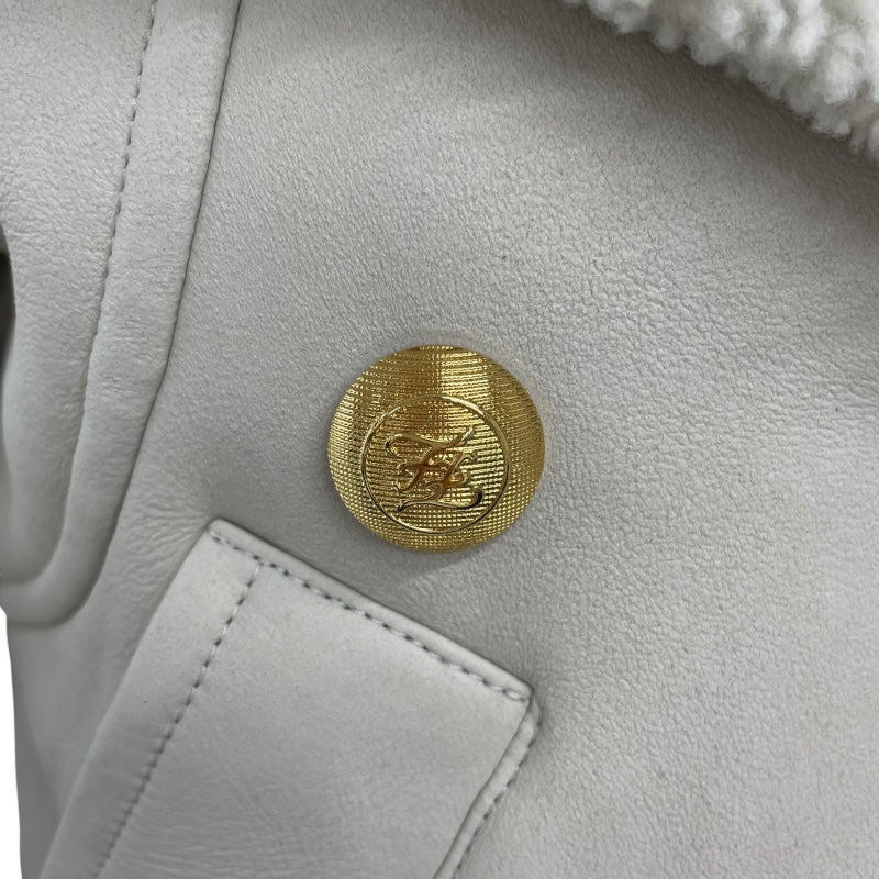 フェンディ FENDI ムートンレザージャケット FM5360 クリーム レザー レディース その他アウター