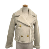 フェンディ FENDI ムートンレザージャケット FM5360 クリーム レザー レディース その他アウター