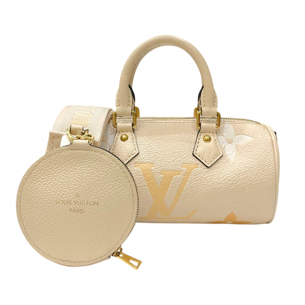 ルイ・ヴィトン LOUIS VUITTON パピヨンBB M45708 クリームサフラン モノグラム・アンプラントレザー レディース ショルダーバッグ