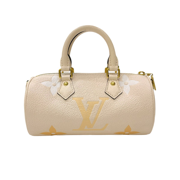 ルイ・ヴィトン LOUIS VUITTON パピヨンBB M45708 クリームサフラン モノグラム・アンプラントレザー レディース ショルダーバッグ