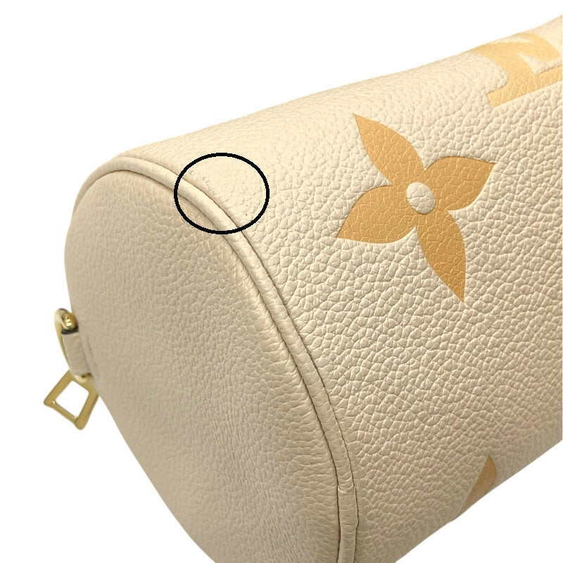 ルイ・ヴィトン LOUIS VUITTON パピヨンBB M45708 クリームサフラン モノグラム・アンプラントレザー レディース ショルダーバッグ