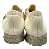 ジミーチュウ JIMMY CHOO ビジュー装飾ニットスリッポン ホワイト レディース スリッポン