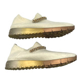 ジミーチュウ JIMMY CHOO ビジュー装飾ニットスリッポン ホワイト レディース スリッポン