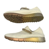 ジミーチュウ JIMMY CHOO ビジュー装飾ニットスリッポン ホワイト レディース スリッポン