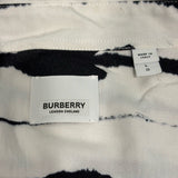 バーバリー BURBERRY ゼブラ柄レイヤード半袖シルクシャツ 4563035 ホワイト シルク メンズ 半袖シャツ