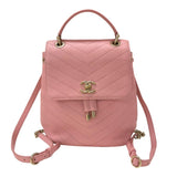 シャネル CHANEL Vステッチバッグパック AS0640 ピンク ゴールド金具 カーフ レディース リュック・デイパック