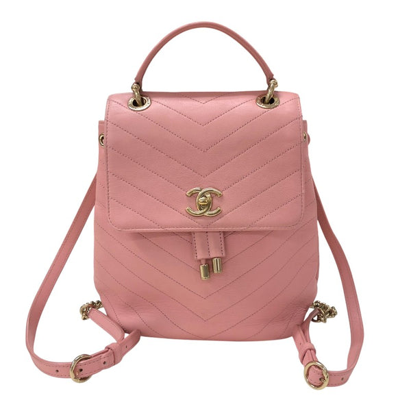 シャネル CHANEL Vステッチバッグパック AS0640 ピンク ゴールド金具