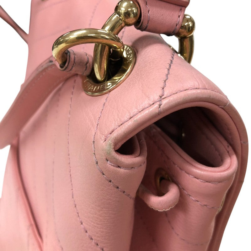 シャネル CHANEL Vステッチバッグパック AS0640 ピンク ゴールド金具 カーフ レディース リュック・デイパック